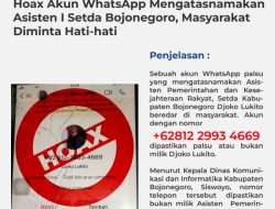 Hoax Akun WhatsApp Mengatasnamakan Asisten I Setda Bojonegoro, Masyarakat Diminta Hati-hati